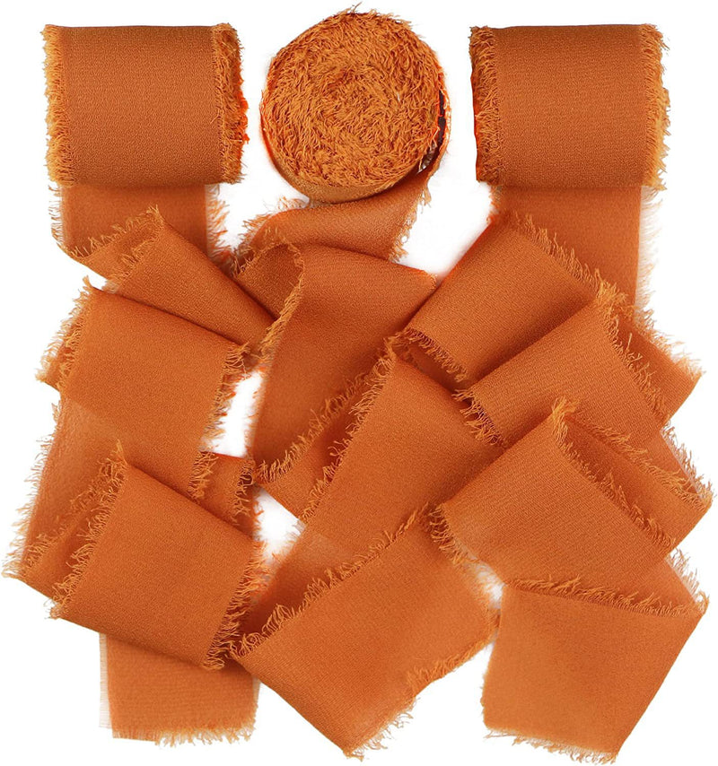 Bulk 22 Colors 5.4 Yd Handmade Fringe Chiffon Silk-Like Ribbon Smooth Ribbon for Wedding Party Decoration Wholesale