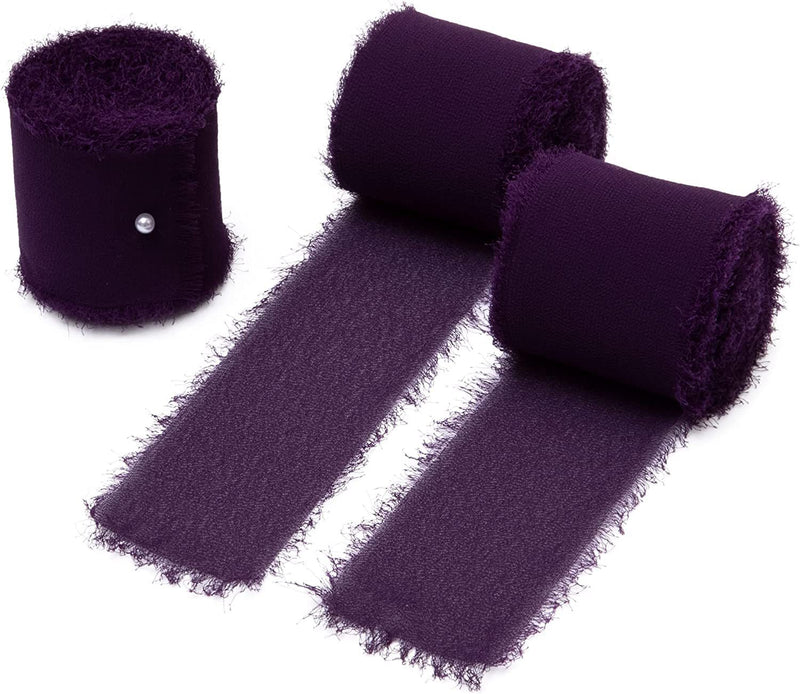 Bulk 22 Colors 5.4 Yd Handmade Fringe Chiffon Silk-Like Ribbon Smooth Ribbon for Wedding Party Decoration Wholesale