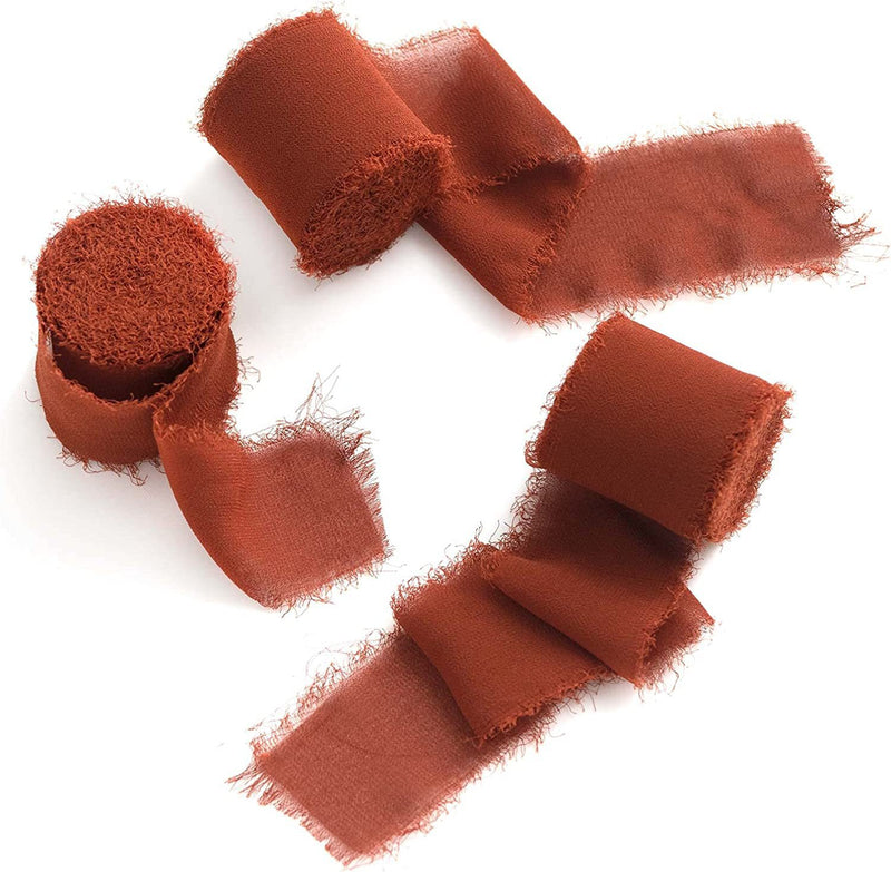 Bulk 22 Colors 5.4 Yd Handmade Fringe Chiffon Silk-Like Ribbon Smooth Ribbon for Wedding Party Decoration Wholesale