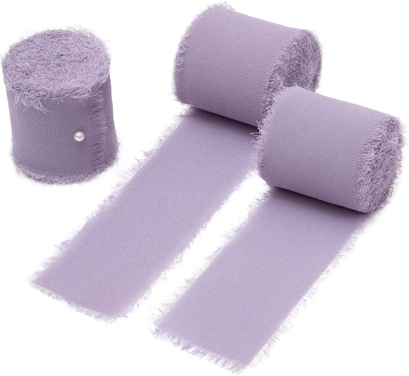 Bulk 22 Colors 5.4 Yd Handmade Fringe Chiffon Silk-Like Ribbon Smooth Ribbon for Wedding Party Decoration Wholesale