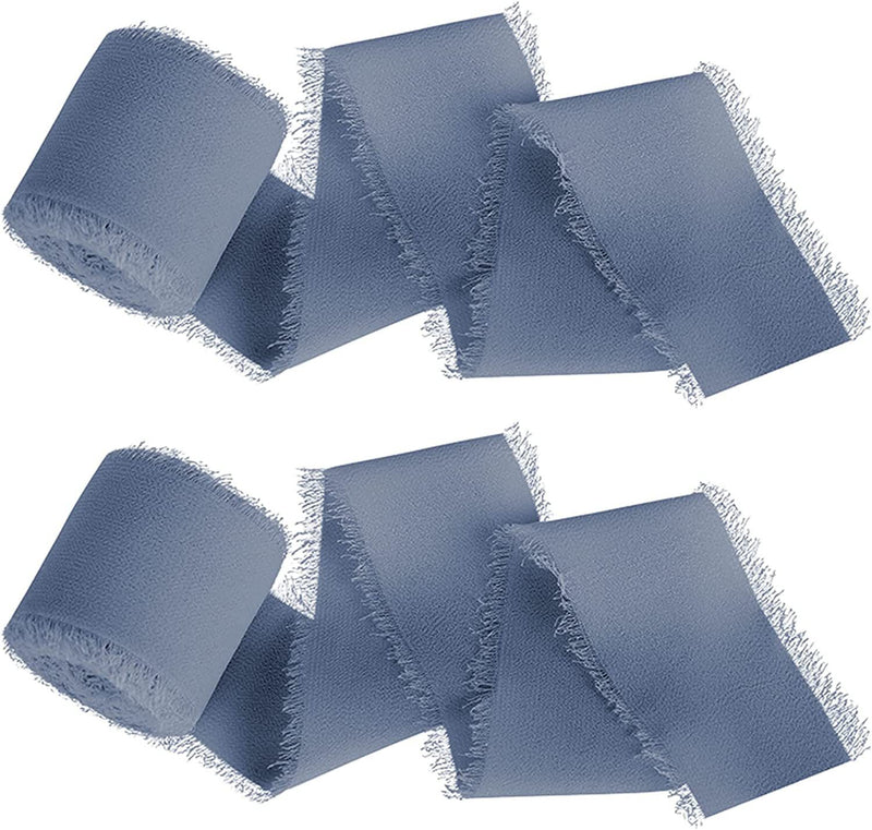 Bulk 22 Colors 5.4 Yd Handmade Fringe Chiffon Silk-Like Ribbon Smooth Ribbon for Wedding Party Decoration Wholesale