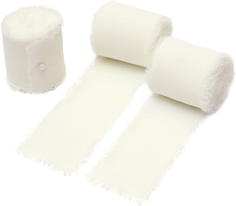 Bulk 22 Colors 5.4 Yd Handmade Fringe Chiffon Silk-Like Ribbon Smooth Ribbon for Wedding Party Decoration Wholesale