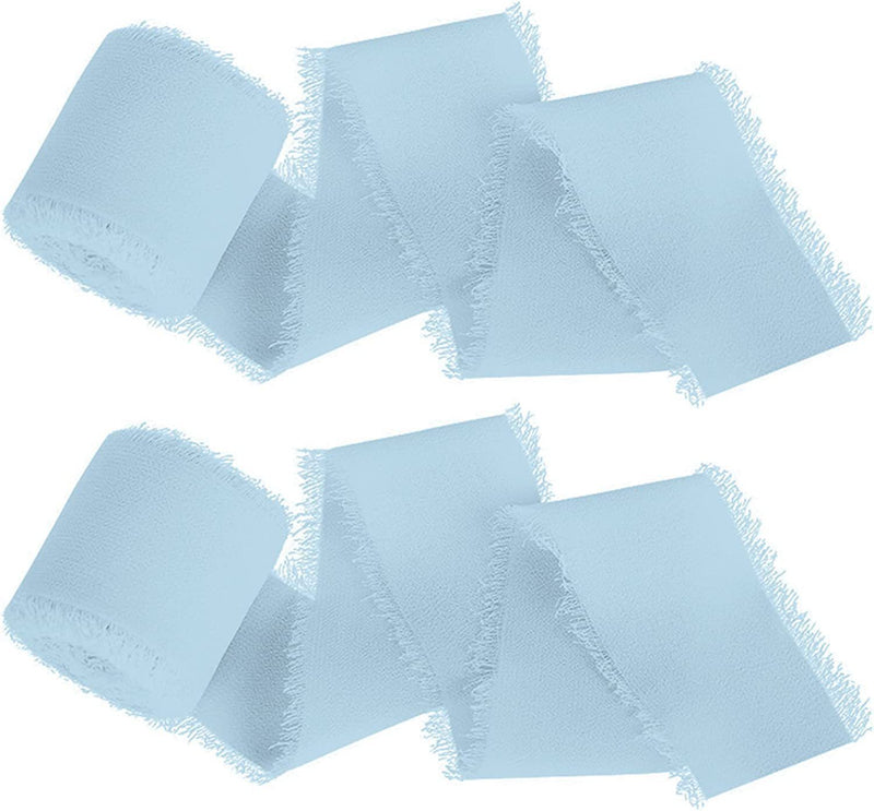 Bulk 22 Colors 5.4 Yd Handmade Fringe Chiffon Silk-Like Ribbon Smooth Ribbon for Wedding Party Decoration Wholesale