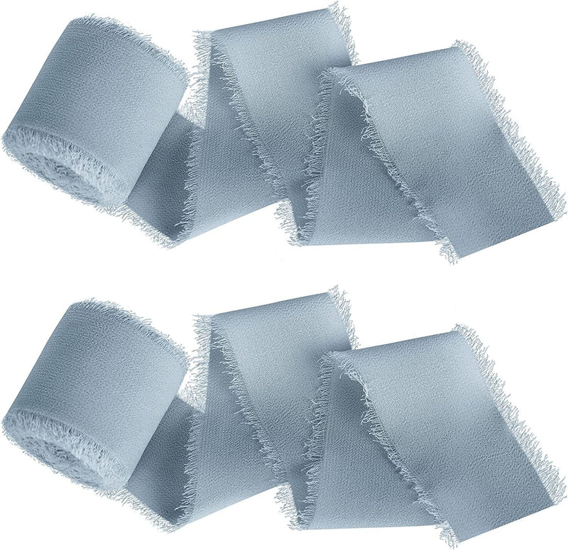 Bulk 22 Colors 5.4 Yd Handmade Fringe Chiffon Silk-Like Ribbon Smooth Ribbon for Wedding Party Decoration Wholesale