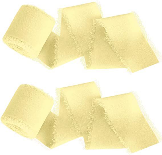 Bulk 22 Colors 5.4 Yd Handmade Fringe Chiffon Silk-Like Ribbon Smooth Ribbon for Wedding Party Decoration Wholesale
