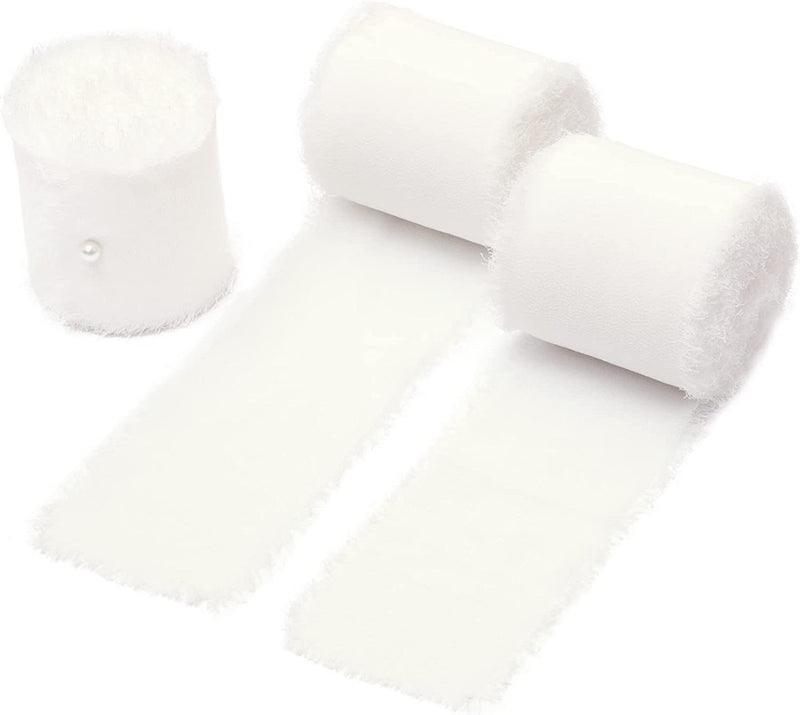 Bulk 22 Colors 5.4 Yd Handmade Fringe Chiffon Silk-Like Ribbon Smooth Ribbon for Wedding Party Decoration Wholesale