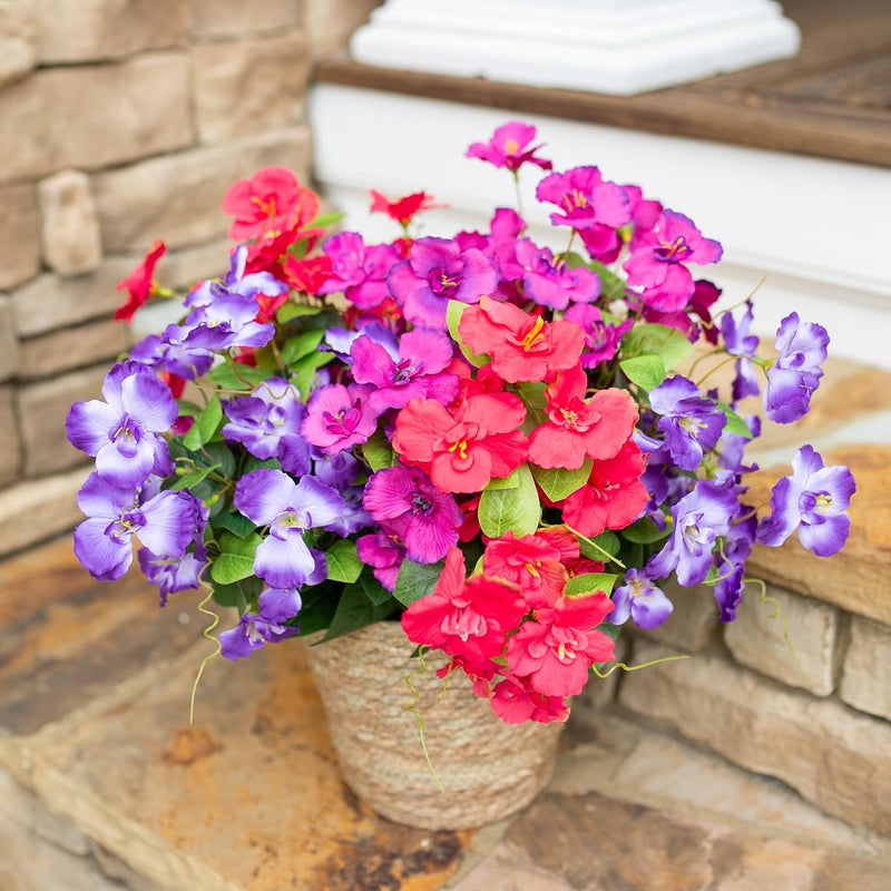 Bulk Hibiscus Bush Artificial Flowers for Outdoors UV Resistant Look Real Faux Plants Wholesale