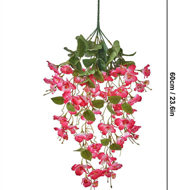 Bulk 2pcs Hibiscus Weeping Flowers Artificial Hanging Plants UV Resistant for Outdoors Wholesale