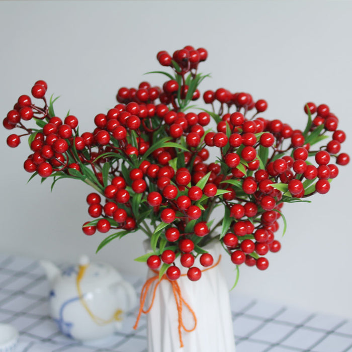 Bulk 14" Holly Berry Stems Picks Faux Christmas Berries Picks Wholesale