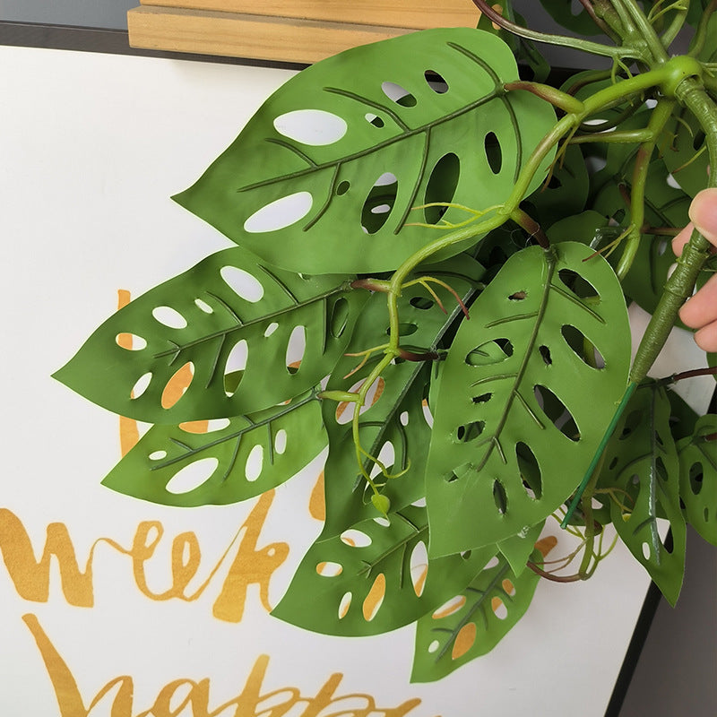 Plantes suspendues artificielles en forme de buisson d'hosta réalistes en vrac Plantes suspendues Monstera artificielles en gros