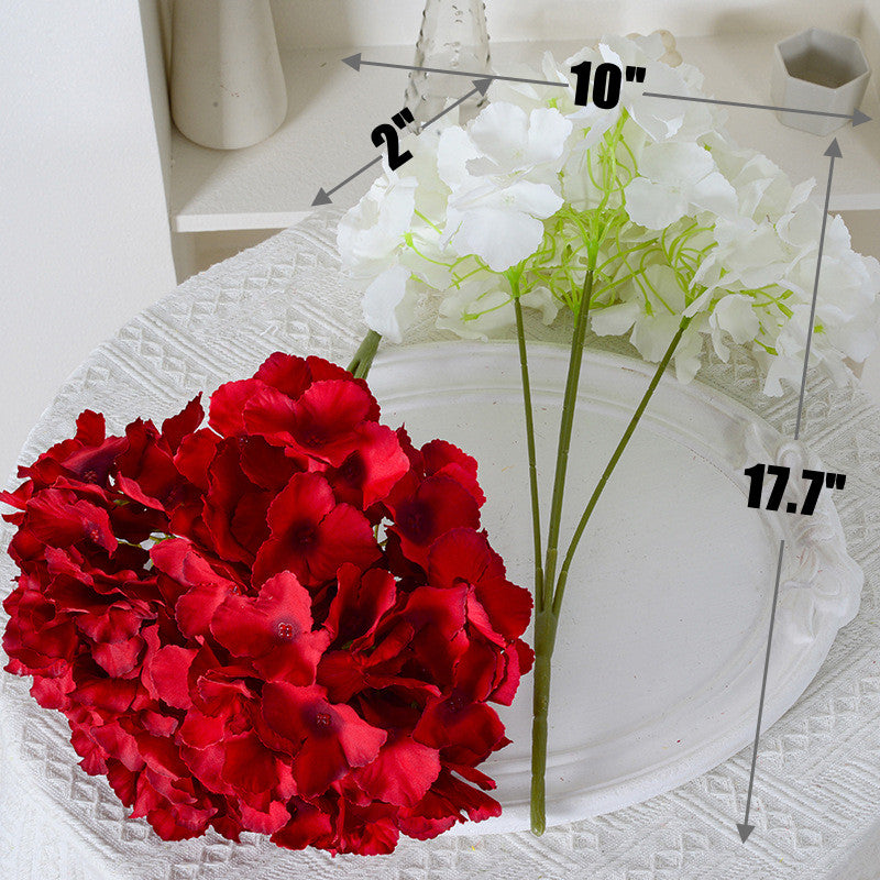 Bulk 17.7" Hydrangea Bush Bouquet Faux Silk Hydrangea Flowers Wholesale