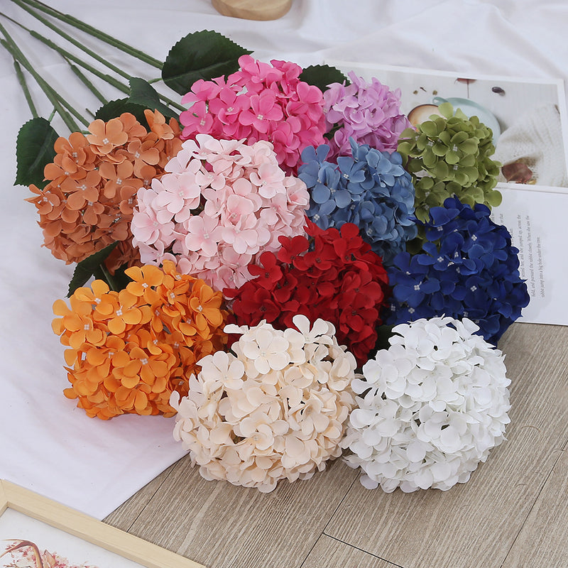 Lot de 5 tiges de fleurs d'hortensia en soie de 24 pouces en vrac pour centre de table floral, boutique de fête de mariage, baby shower, vente en gros