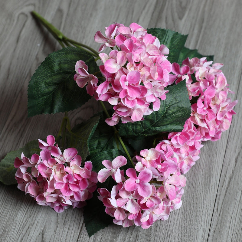 Bouquet d'hortensias en vrac de 17 pouces, fleurs résistantes aux UV pour l'extérieur et l'intérieur, vente en gros 