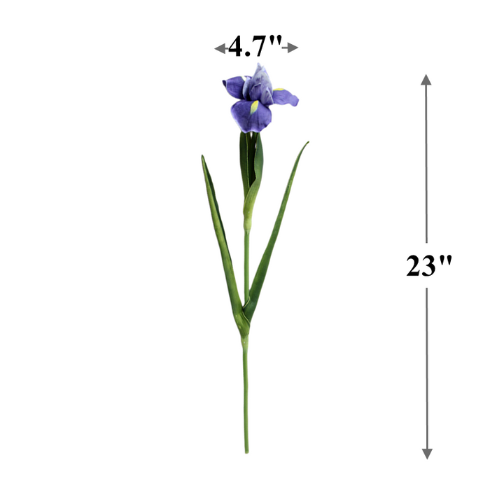 Bulk 8Pcs 23" Iris Flower Artificial Real Touch Long Stems Wholesale