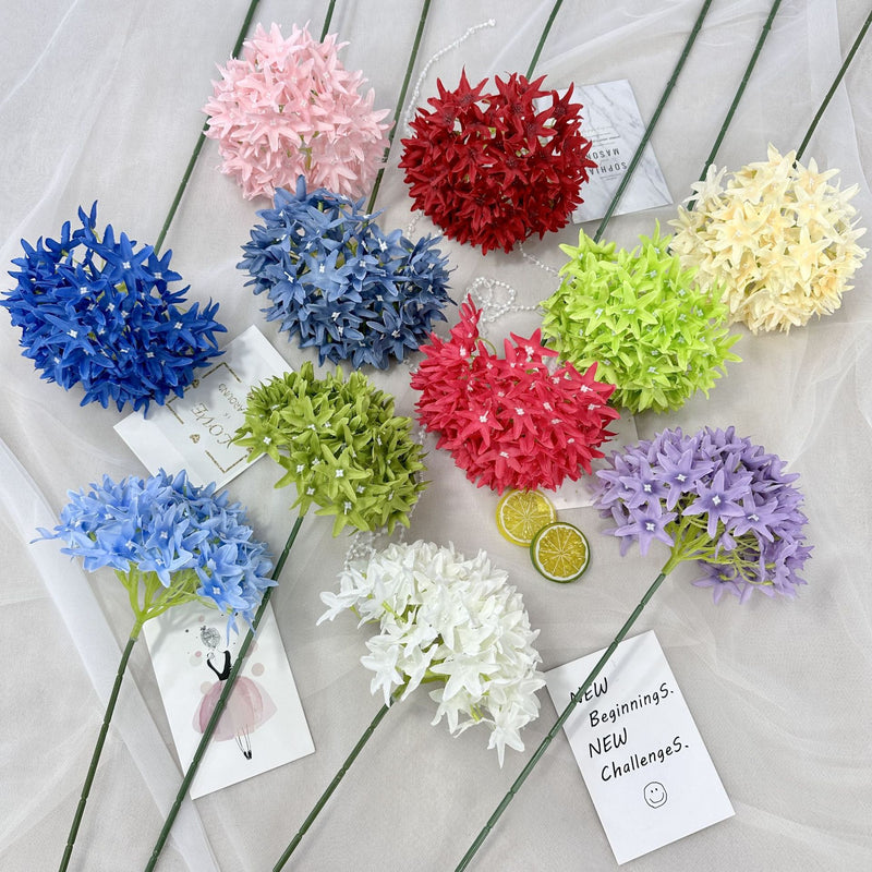 Tiges d'Ixora en vrac de 28,3 pouces Fleur artificielle en soie Ixora Floral en gros