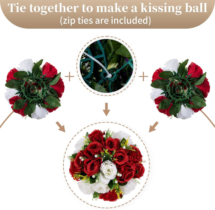 Bulk 20 Colors 10Pcs Deluxe Artificial Fabric Rose Flower Balls Kissing Flower Balls Wholesale