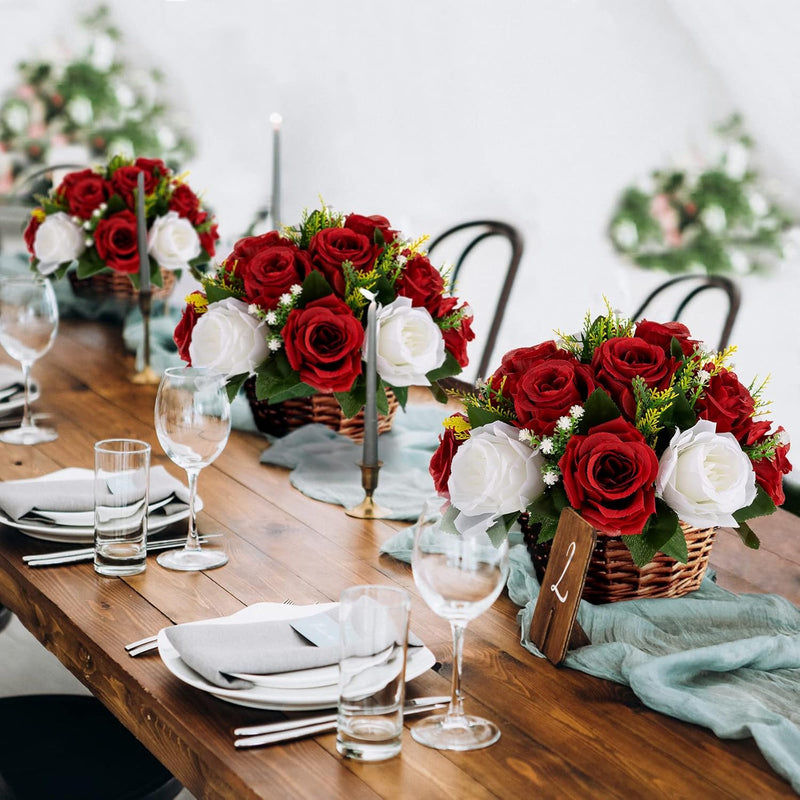 Lot de 10 boules de fleurs artificielles en tissu de luxe, 20 couleurs, pour embrasser, vente en gros