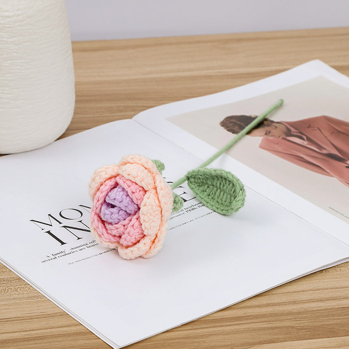 Bulk Knitting Crochet Flower Peony Crochet Handmade for Vase Arrangements Home Office Decor Wholesale