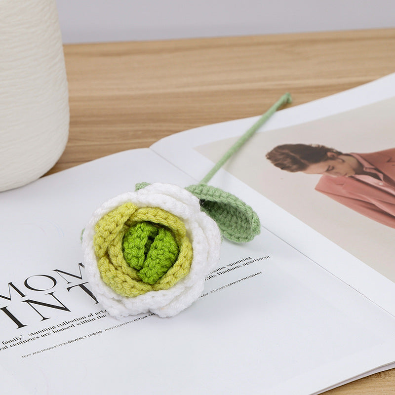 Crochet en vrac de fleur de pivoine au crochet fait à la main pour les arrangements de vases, décoration de bureau à domicile en gros