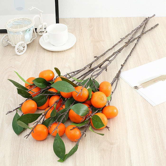 Bulk 34" Extra Long Lemon Branches Stems Kumquat Stems Artificial Fruit Stems Wholesale