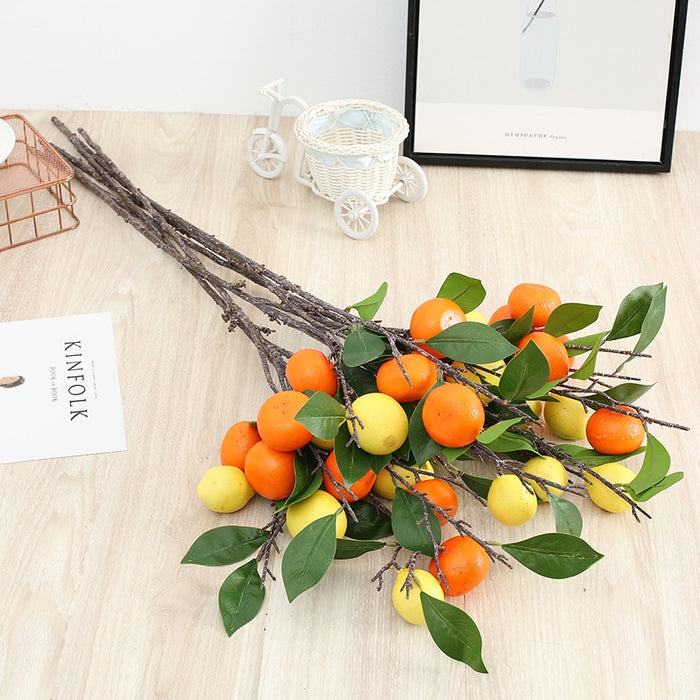 Bulk 34" Extra Long Lemon Branches Stems Kumquat Stems Artificial Fruit Stems Wholesale