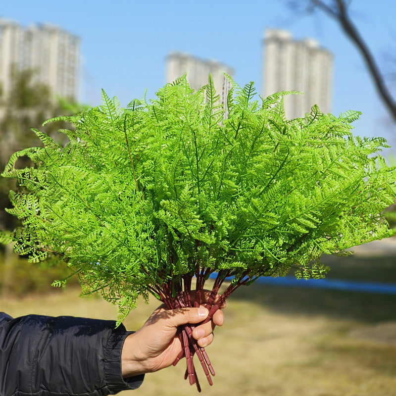 Bulk 8pcs 18" Large Outdoor Bracken Fern Plants UV Resistant for Garden Landscaping Wholesale