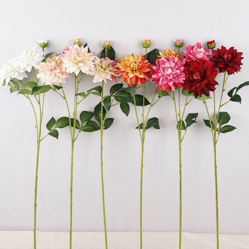 Premium 29" Large Real Touch Dahlia - Lifelike Silk Floral Arrangements for Weddings & Home Decor
