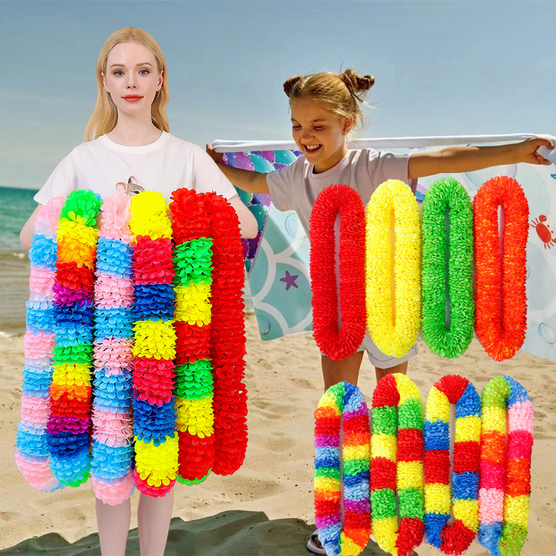 Bulk 3 Sizes Leis for Men Women And Children Garland Tropical Floral Accessories for Hawaiian Luau Party Wholesale