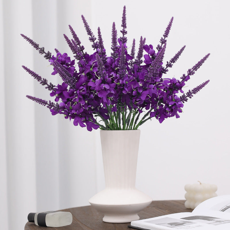 Bulk 16.5" Lifelike Artificial Silk Lavender Bush Stems for Romantic Wedding Decor, Home Aromatherapy-Themed Arrangements