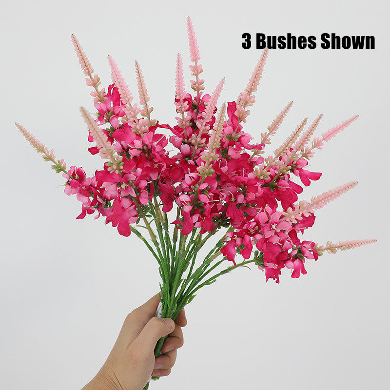 Bulk 16.5" Lifelike Artificial Silk Lavender Bush Stems for Romantic Wedding Decor, Home Aromatherapy-Themed Arrangements