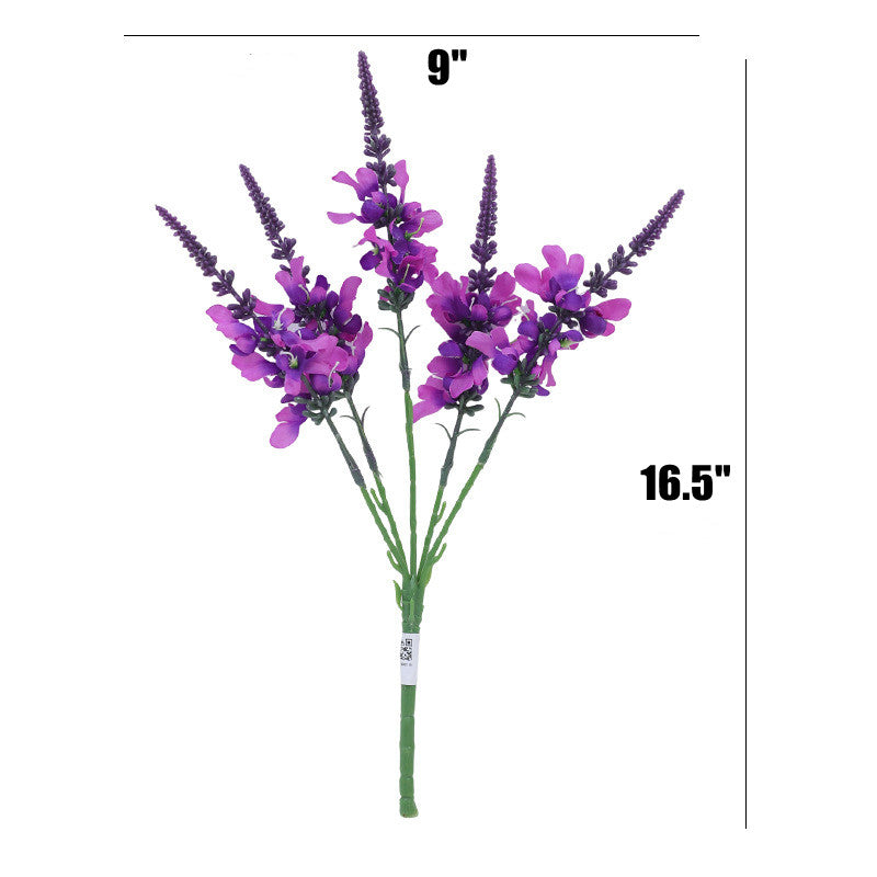 Bulk 16.5" Lifelike Artificial Silk Lavender Bush Stems for Romantic Wedding Decor, Home Aromatherapy-Themed Arrangements