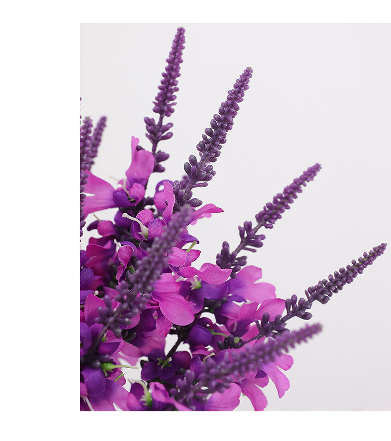 Bulk 16.5" Lifelike Artificial Silk Lavender Bush Stems for Romantic Wedding Decor, Home Aromatherapy-Themed Arrangements