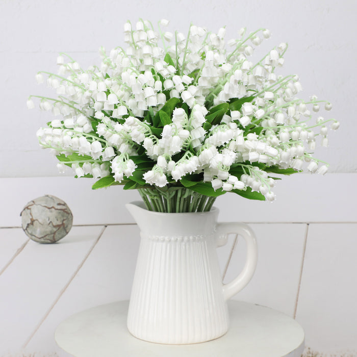 Clearance 13.8" Lily of The Valley Stem Faux White Flowers for Wedding Centerpiece Wholesale