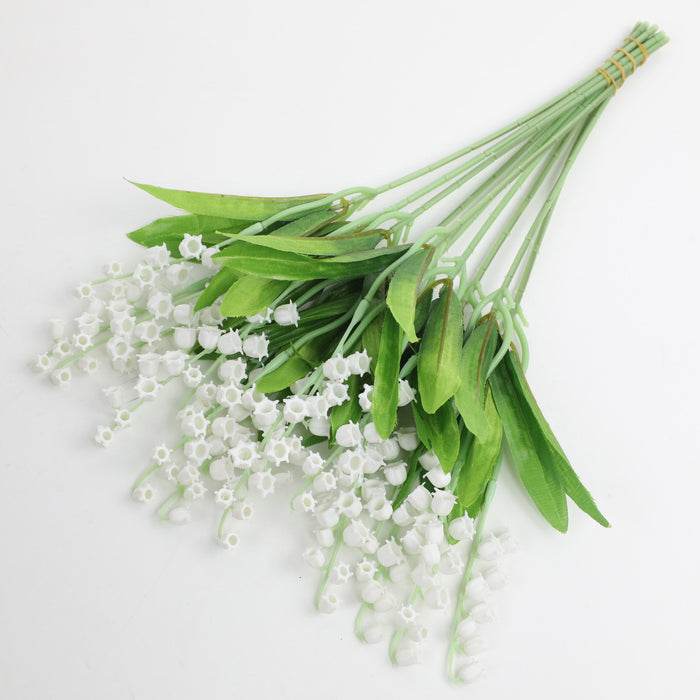 Clearance 13.8" Lily of The Valley Stem Faux White Flowers for Wedding Centerpiece Wholesale