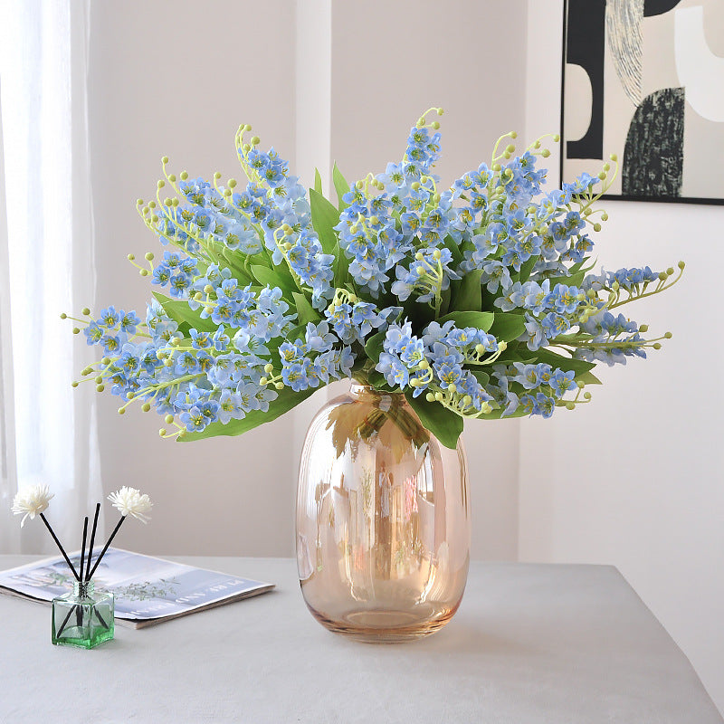 Tiges de muguet en fleurs en vrac de 15,7 pouces Fleurs artificielles en soie en gros 