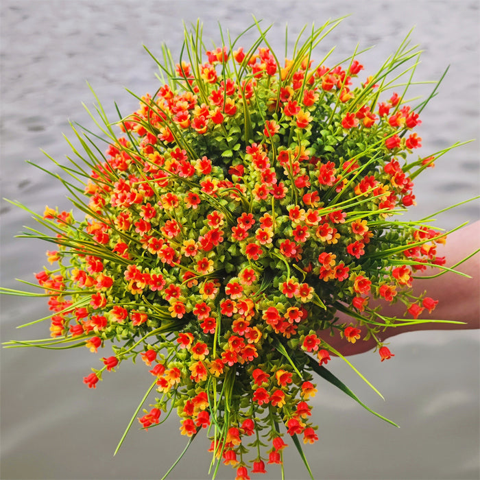 A granel, 8 Uds., flores exclusivas de lirio de los valles, arbustos para plantas artificiales al aire libre, venta al por mayor 