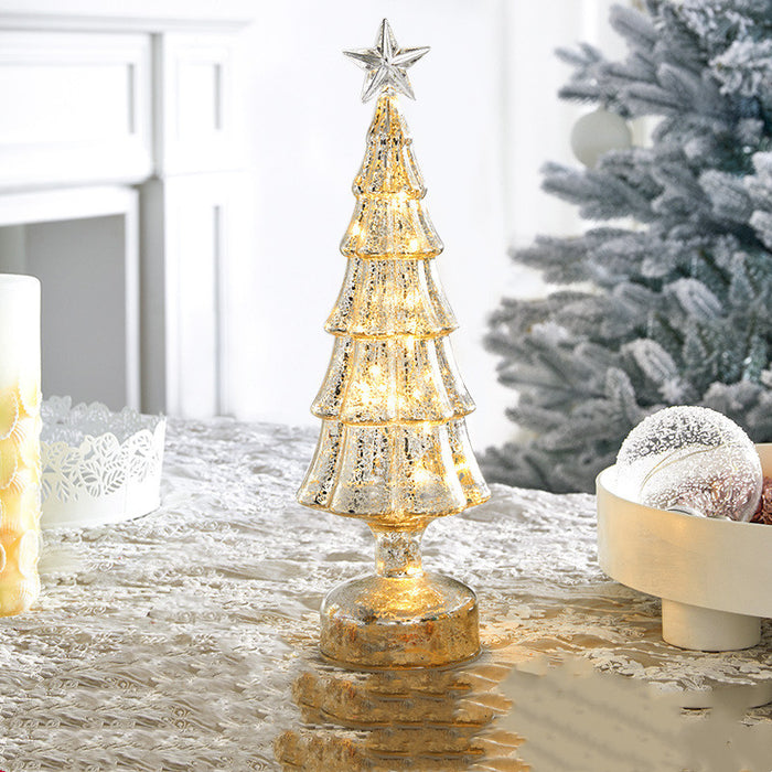 Bulk Lit Tabletop Glass Trees Christmas Table Decoration Wholesale