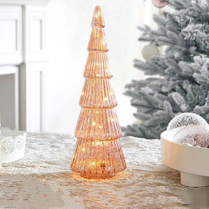 Bulk Lit Tabletop Glass Trees Christmas Table Decoration Wholesale