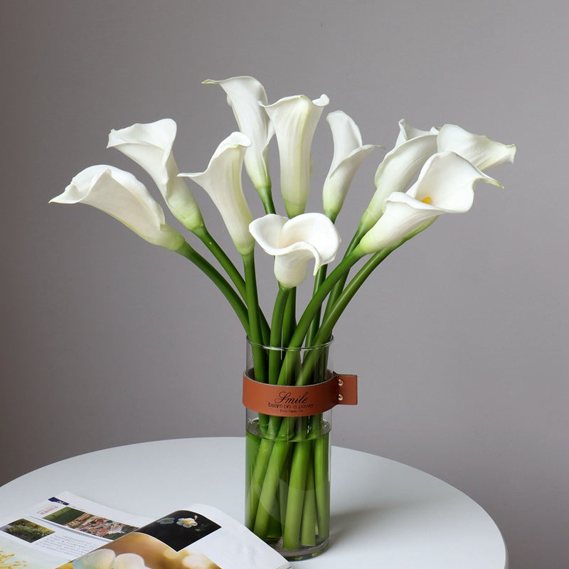 Lot de 10 tiges de lys calla extra longues de 65 cm pour bouquet de fleurs au toucher réaliste, vente en gros 