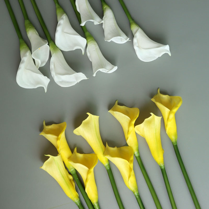 Lot de 10 tiges de lys calla extra longues de 65 cm pour bouquet de fleurs au toucher réaliste, vente en gros 