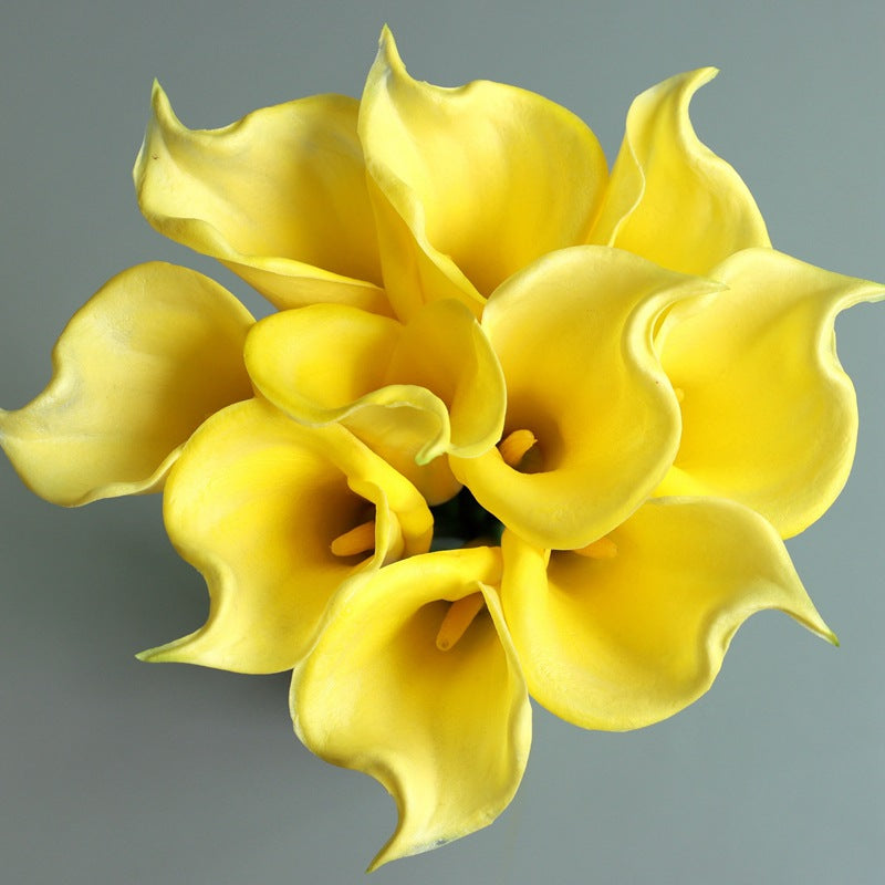 Lot de 10 tiges de lys calla extra longues de 65 cm pour bouquet de fleurs au toucher réaliste, vente en gros 