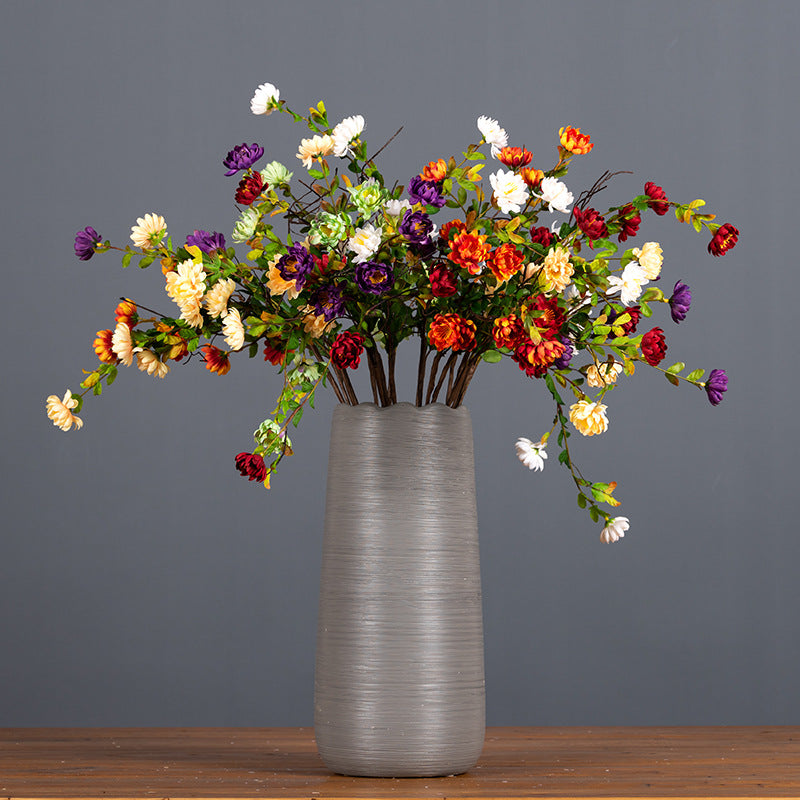 Lot de 3 branches de marguerites bouclées en vrac, tiges de pulvérisation, fleurs en soie d'automne, arrangement floral en gros