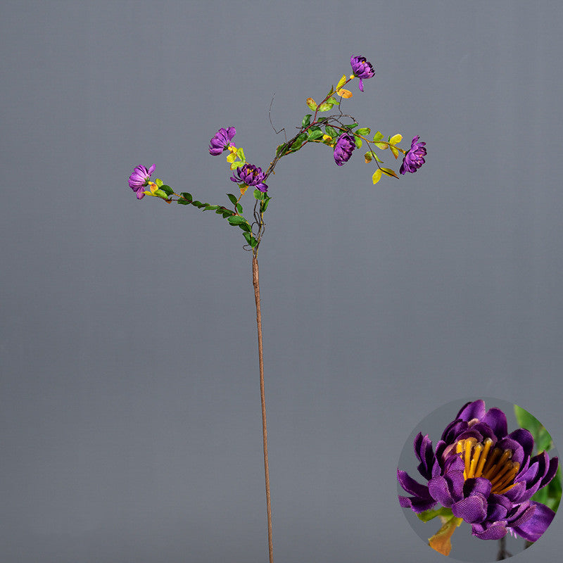 Lot de 3 branches de marguerites bouclées en vrac, tiges de pulvérisation, fleurs en soie d'automne, arrangement floral en gros