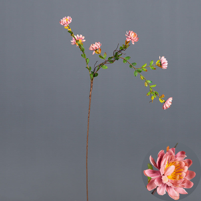 Lot de 3 branches de marguerites bouclées en vrac, tiges de pulvérisation, fleurs en soie d'automne, arrangement floral en gros