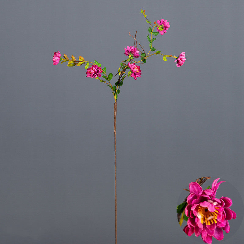 Lot de 3 branches de marguerites bouclées en vrac, tiges de pulvérisation, fleurs en soie d'automne, arrangement floral en gros