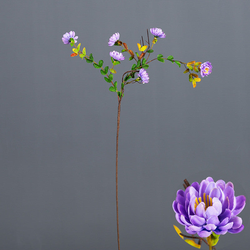 Lot de 3 branches de marguerites bouclées en vrac, tiges de pulvérisation, fleurs en soie d'automne, arrangement floral en gros