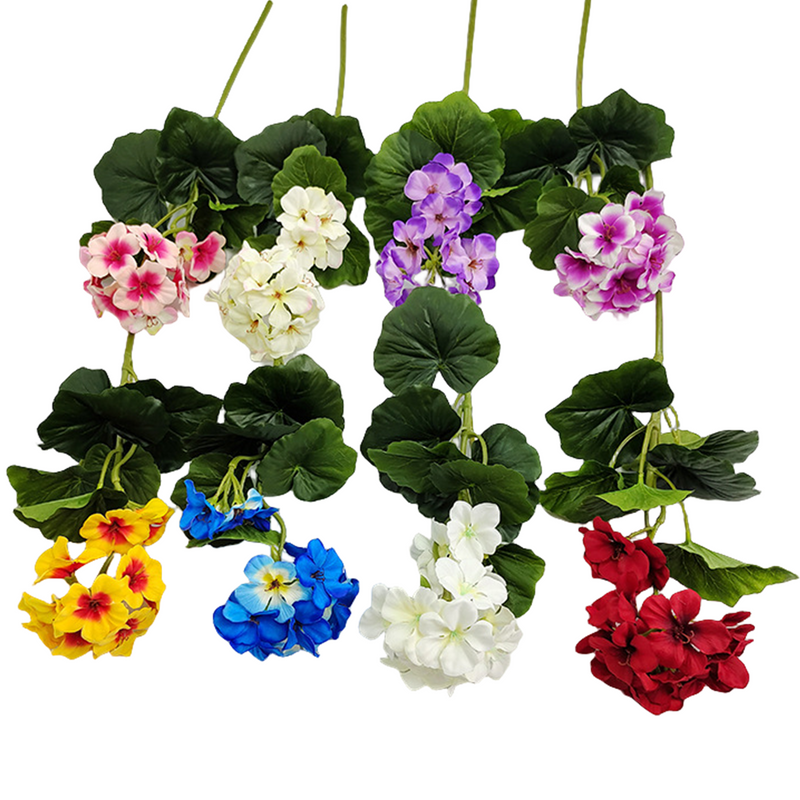 Bulk Long Geraniums Branches Stems Spray Silk Spring Flowers Wholesale