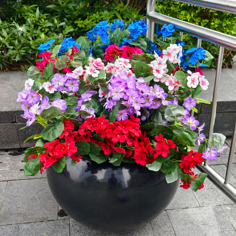 geranium hanging basket silk plant Long Stem Faux Geranium Flower Bundle