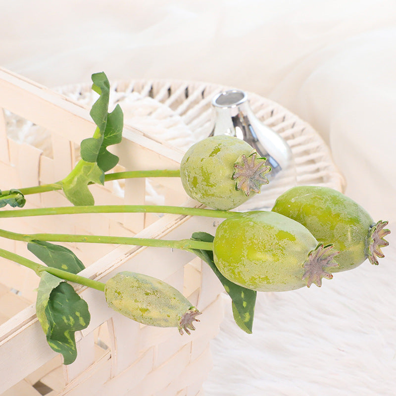 Tiges de fruits de pavot en vrac de 22 pouces, branches de fruits artificielles réalistes en gros