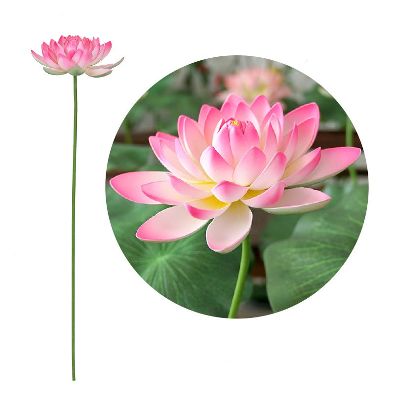 Tiges de lotus extra larges de 35 pouces en vrac, fleurs artificielles au toucher réaliste, vente en gros
